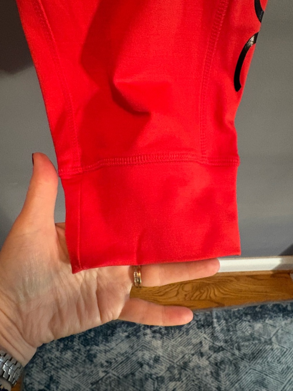 BEBE Sport Women’s Red Leggings - Casual Drawstring Sweatpants - Picture 5 of 10